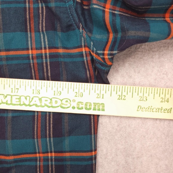 Eddie Bauer Shirt Mens M Travex Green Blue Plaid Classic Fit Long Sleeve Button - Picture 11 of 15